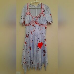 Halloween dress woman grey with blood 4 -6